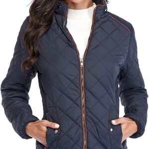 NWT Women's Navy Quilted Jacket Size Large